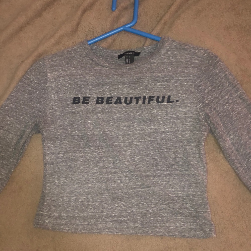“Be Beautiful” Long Sleeve Crop Top
